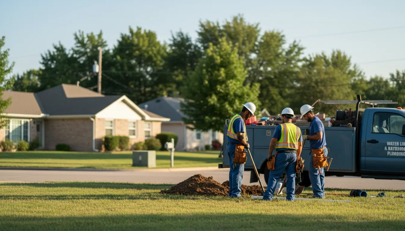 Residential water line and bathroom plumbing service in Orange City, IA